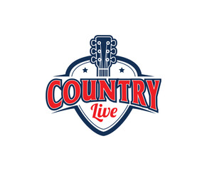 Country Music Event Live Logo Badge Design Template
