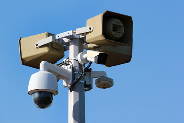 Loudspeakers with motion detectors, CCTV cameras and wireless transceiver