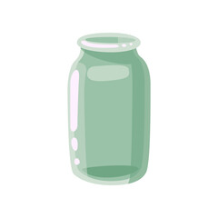 Empty rectangular jar cartoon illustration. Glass can. Canning, conserve, grocery, tinned or preserved food concept