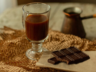 утренний свежесваренный в турке черный  кофе