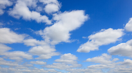 White clouds on the blue sky