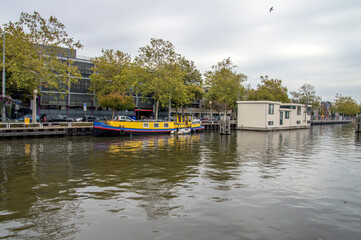 Fototapeta na wymiar Boat And House Boat At Diemen The Netherlands 2018