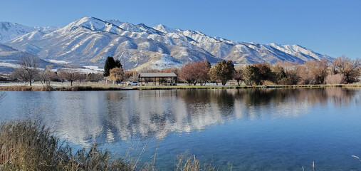 Mount Mendon and Wellsville Reservoir, Cache Valley Utah © Claire