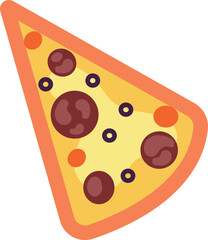 Pizza slice icon. Italian fast food symbol
