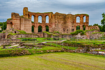 Interior view of the Roman bath complex with its subterranean passages in the archaeological park...