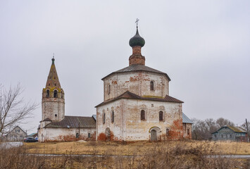 Fototapeta na wymiar Suzdal / Russia - March 08, 2020: Church of Cosmas and Damian in Korovniki, Cosmodamian Church