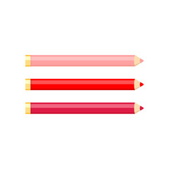 Lip liners cartoon illustration. Different lip liners. Skin care, beauty concept