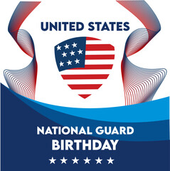 united states national guard birthday 13 december vector image with wave line
