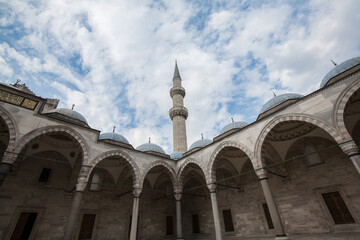 Fototapeta na wymiar Suleymaniye Mosque, It's an Ottoman imperial mosque located on the Third Hill and one of the best-known sights of Istanbul in Turkey