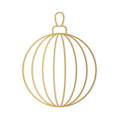 golden line christmas ball- vector illustration