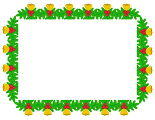 Fototapeta premium colorful border christmas holly leaf made from plasticine on white background