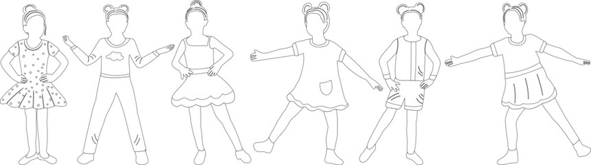 kids doodle sketch ,outline isolated vector