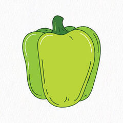 Fresh Capsicum vegetable hand drawn vector illustration. Vegetarian salad recipe design. vector illustration in flat style