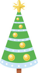 Christmas tree with yellow star and garland