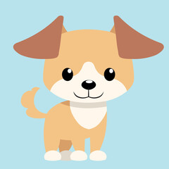 Cute dog vector illustration in flat style
