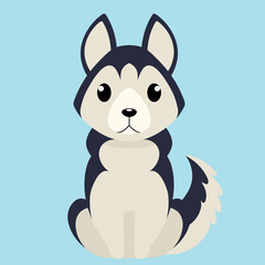 Hasky dog vector illustration in flat style