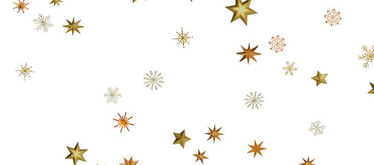 Snowflakes and bokeh lights on the blue Merry Christmas background. 3D render