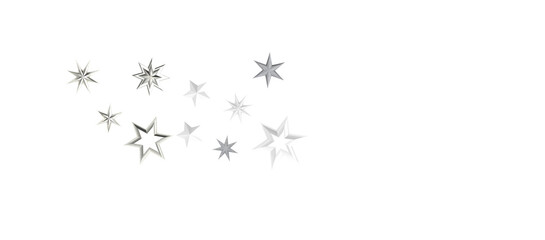 Banner with golden decoration. Festive border with falling glitter dust and stars.