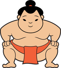 Sumo wrestler vector illustration on white background 2