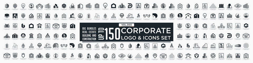 Set of Building, Real Estate, and Construction logo design inspiration.