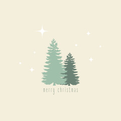 merry christmas post, tree, pastel colours and minimal design