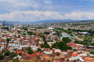 Fototapeta na wymiar Amazing view on Tbilisi from above