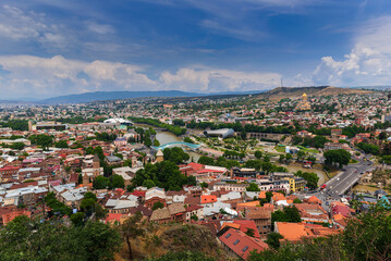 Fototapeta na wymiar Amazing view on Tbilisi from above
