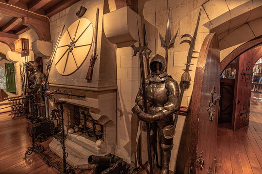 Arundel - June 03 2022: Inside the epic medieval castle of Arundel, England.