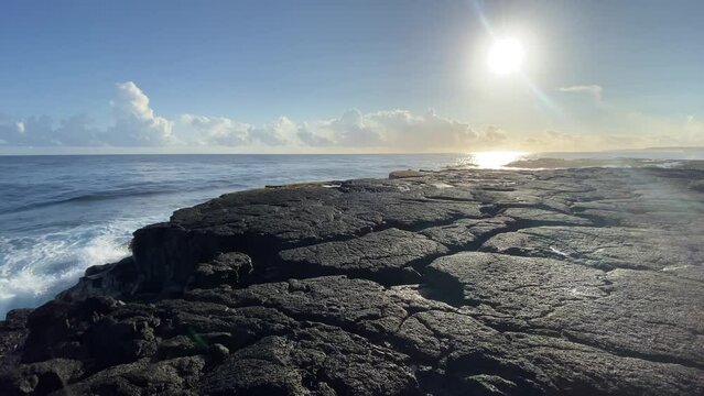Golden sunrise on the Puna Coast, Big Island, Hawaii