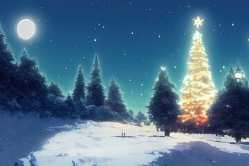 christmas tree in christmas holiday as background