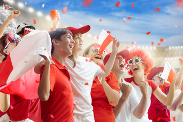 Poland football team supporter on stadium. © famveldman