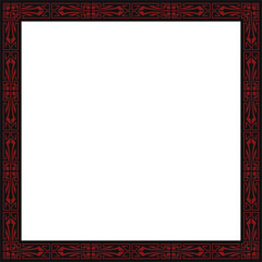 Square frame template red geometry spiral cross abstract pattern