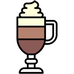 Irish coffee icon, Coffee shop related vector
