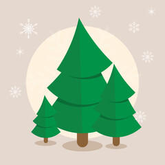 The design concept of decorations, cards, backgrounds, banners, and posters in celebration holiday in the snow on Christmas day in the season of winter we are happy merry Christmas and happy new year