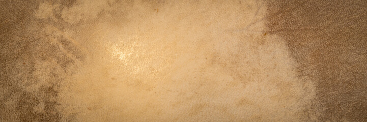 texture of a goat skin on a  shaman frame drum with backlight, panoramic web banner
