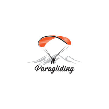 paragliding flying sports logo design