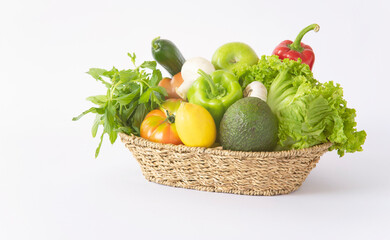 basket with vegetables