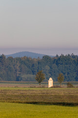 calvary chapel in Southen Bohemia landscape, Czech Republic