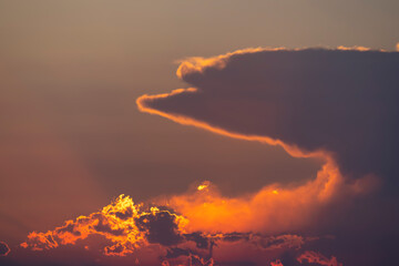 Beautiful sky with cloud before sunset