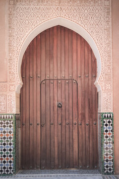 old wooden door in tlemcen algeria with arabic and islamic style art , tlemcen algeria north africa