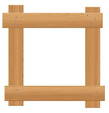 Plank Frame Illustration With Realistic Wood Texture Isolated