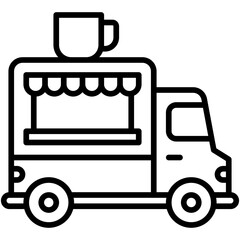 Coffee food truck icon, Coffee shop related vector