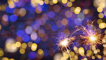 Sylvester, New Year's Eve 2023 Party, New year, Fireworks, Firework celebration background -...