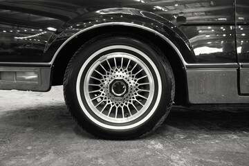 Fototapeta na wymiar Photo of a car wheel. Transportation