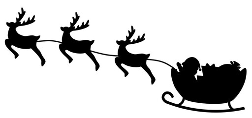 Christmas Santa Claus and reindeer sleigh 