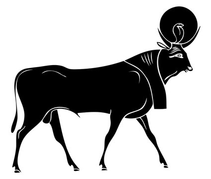 Apis - sacred bull of Ancient Egypt on transparent background