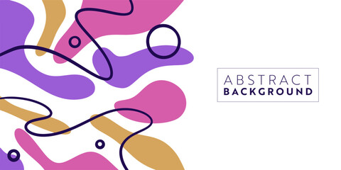 Abstract colorful template banner design with liquid shape.