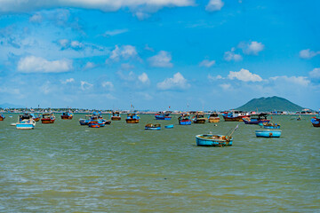 Fishing boats. Vietnamese fishing village, near Nha Trang. 