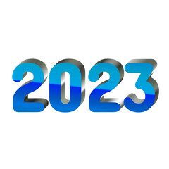 number 2023 new year 3d png