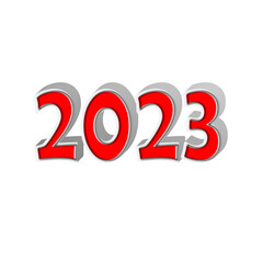number 2023 new year 3d png